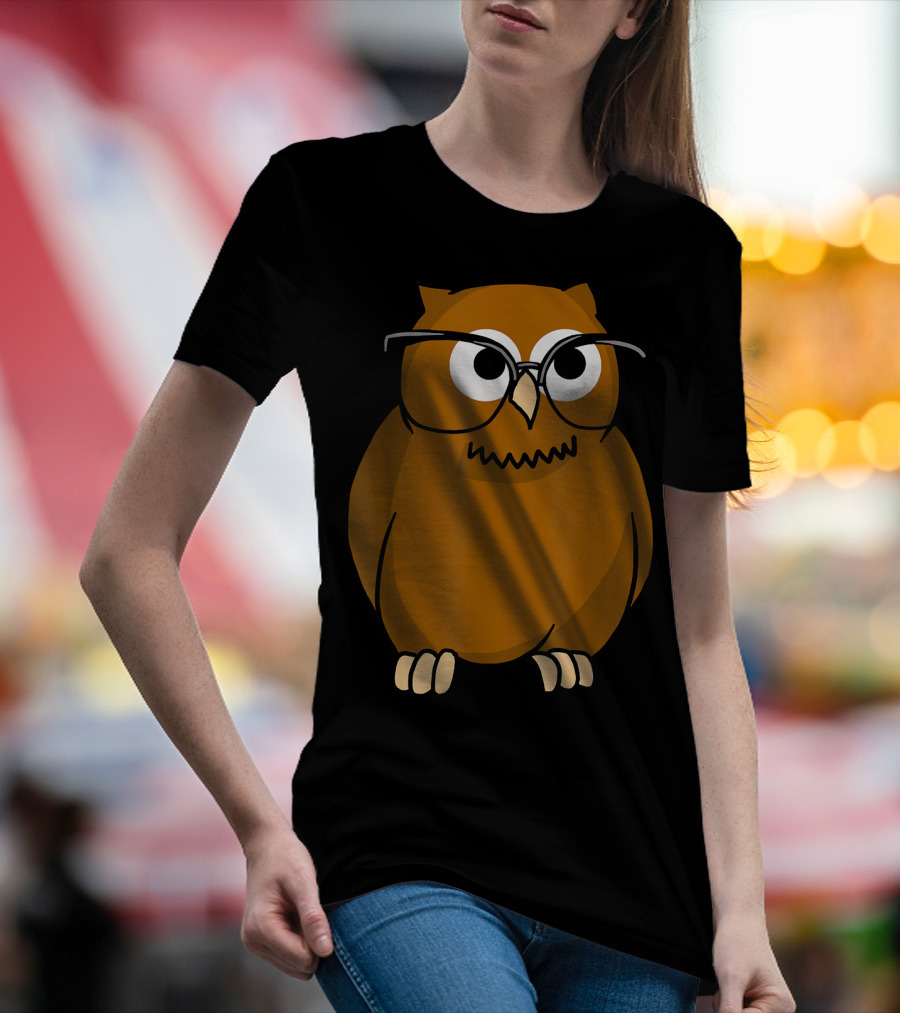 Nocturnal Owl With Glasses Icon T-Shirt