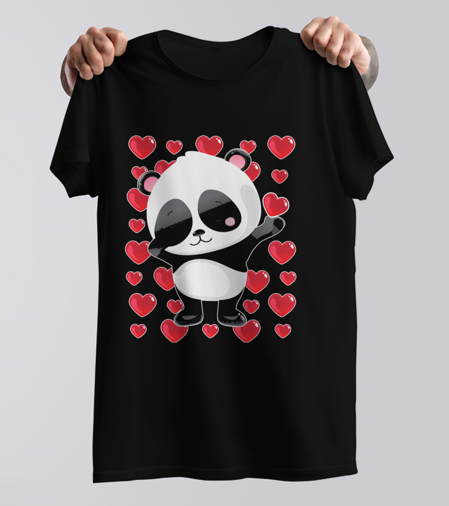 Panda Valentines Day Hearts T-Shirt