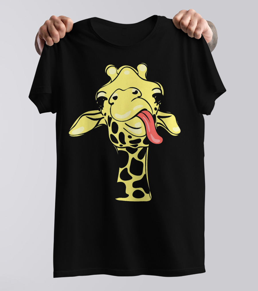 No Problem Animal Giraffe With Tongue Out Fashion T-Shirt