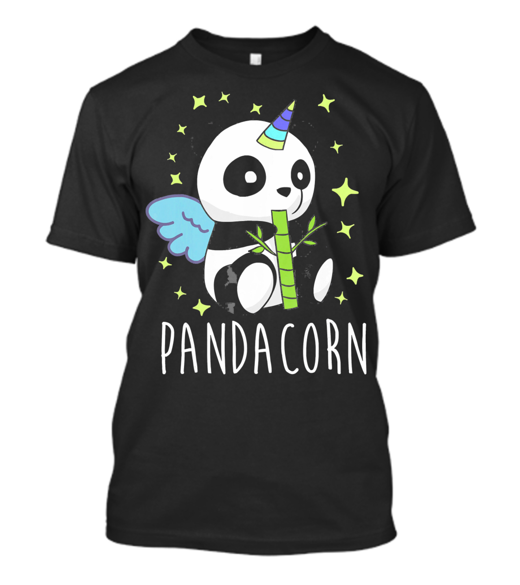 Pandacorn Magical Panda Unicorn With Wings And Bamboo T-Shirt