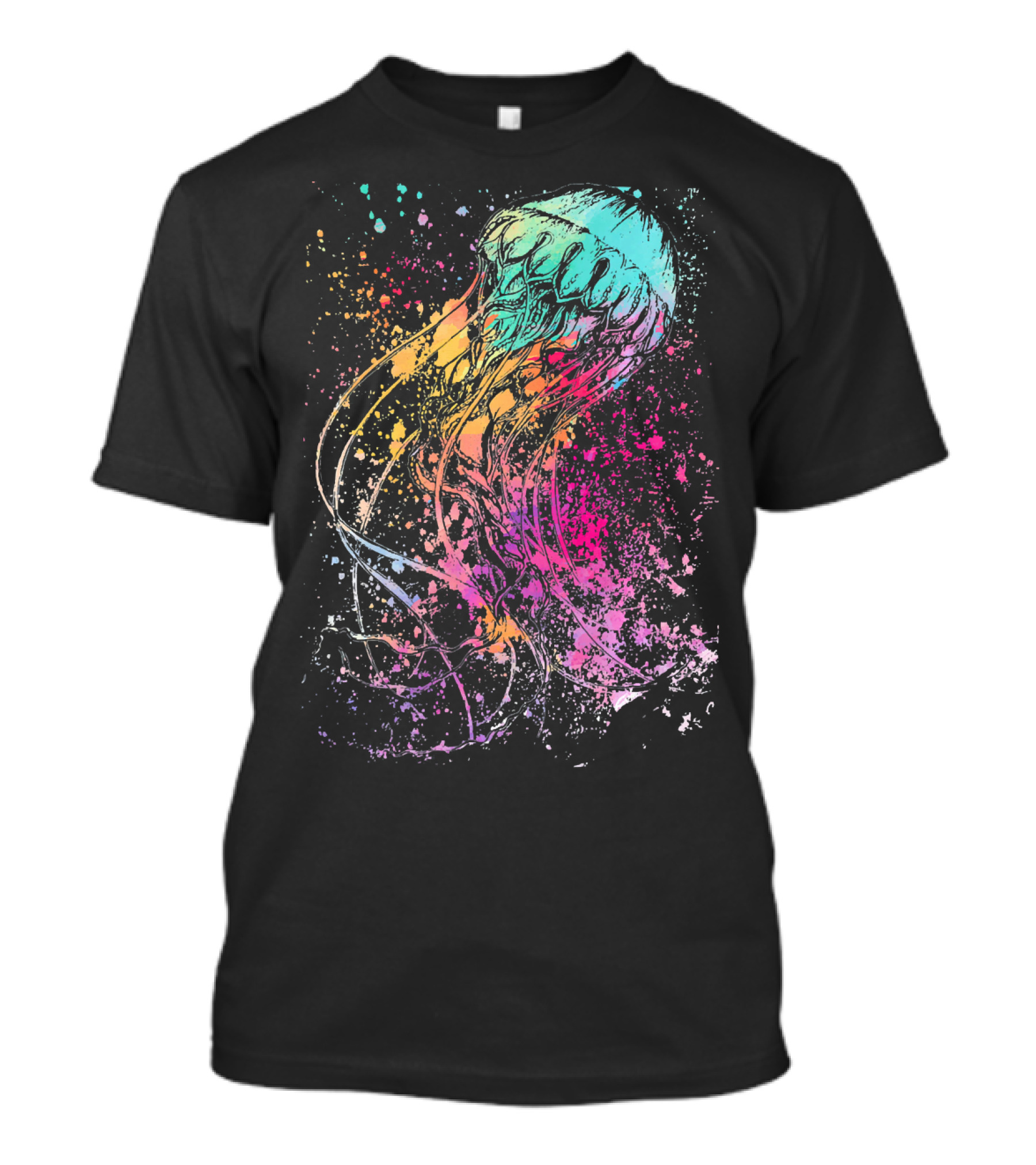 Watercolor Burst Jellyfish Spectrum T-Shirt
