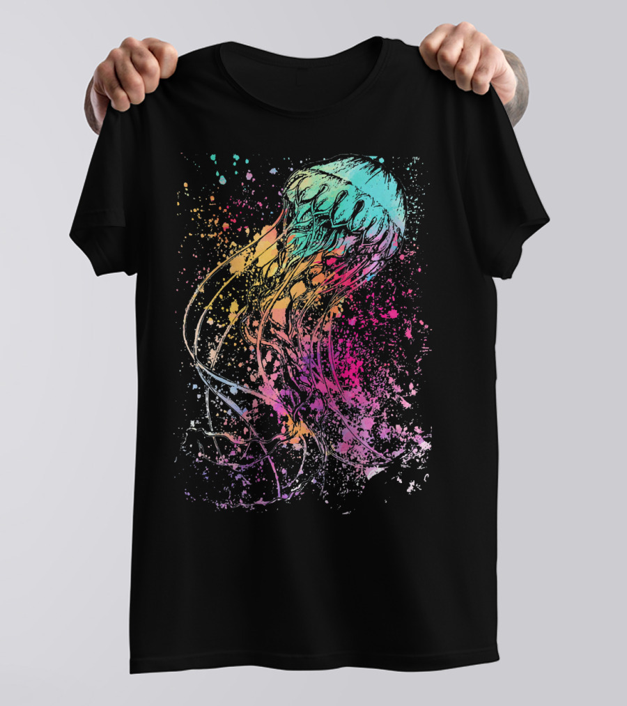 Watercolor Burst Jellyfish Spectrum T-Shirt