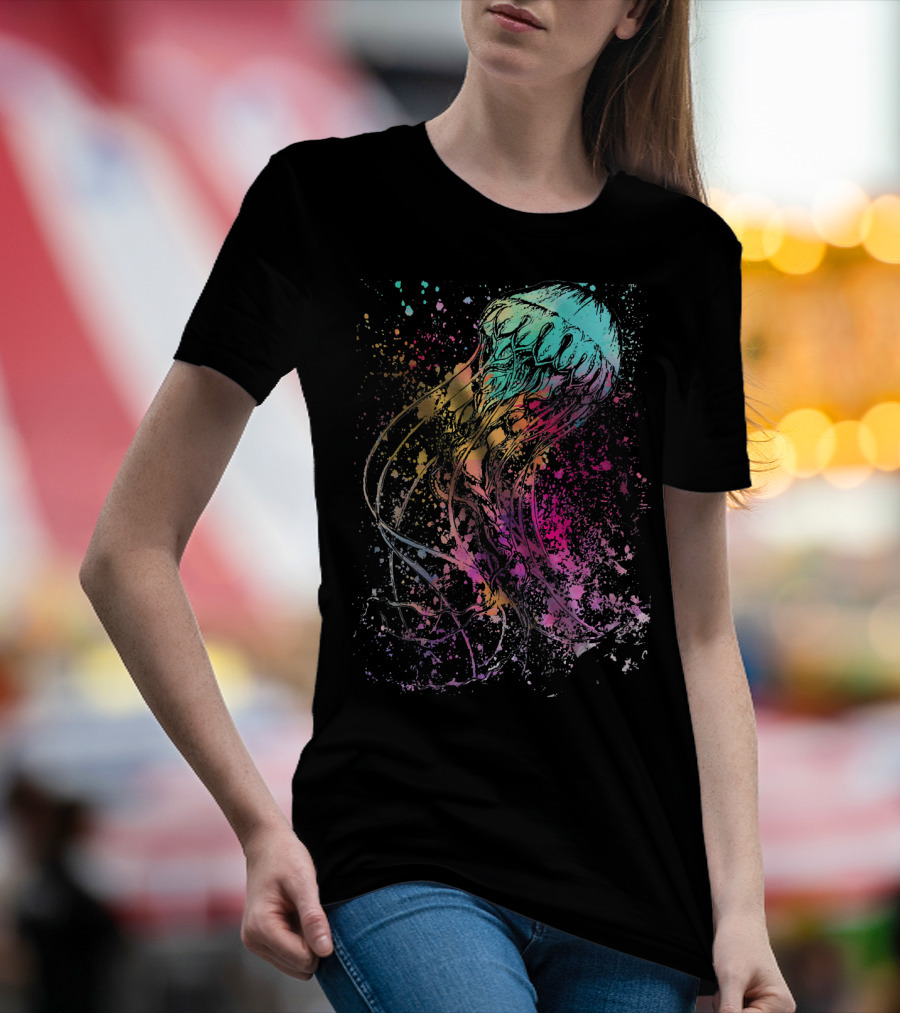 Watercolor Burst Jellyfish Spectrum T-Shirt