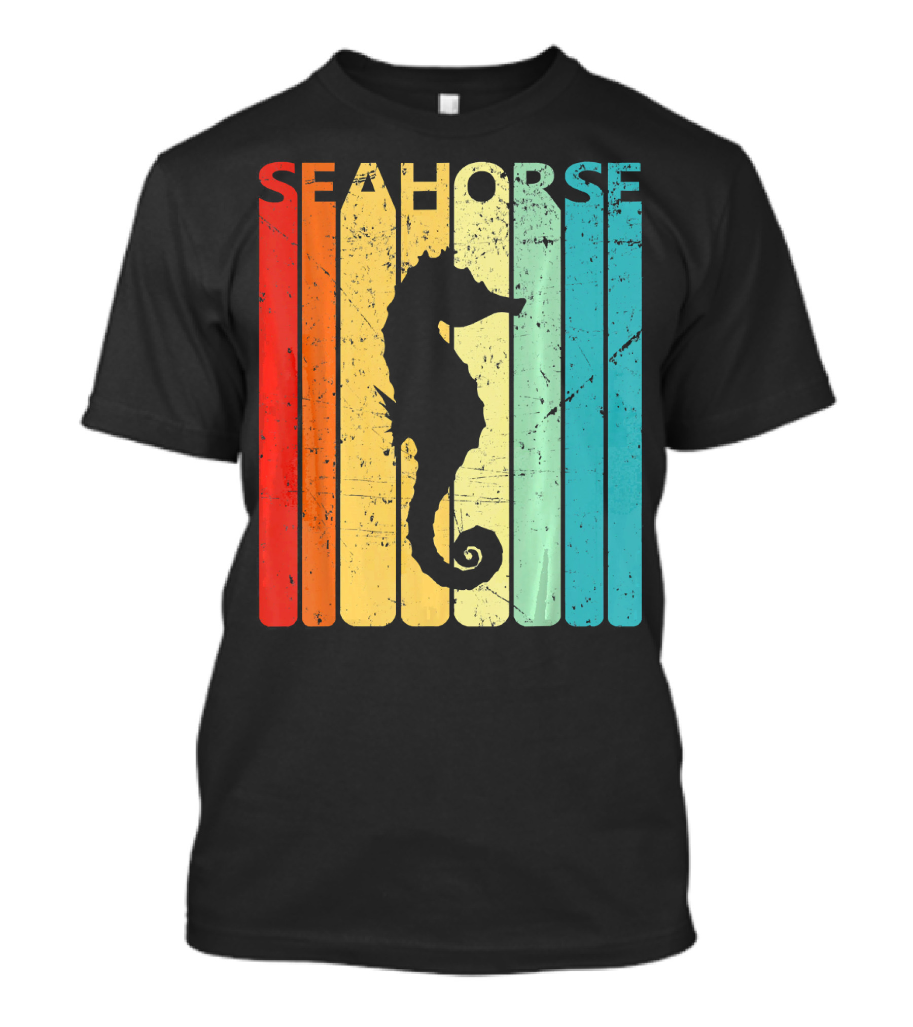 Retro Seahorse Vintage Stripes T-Shirt