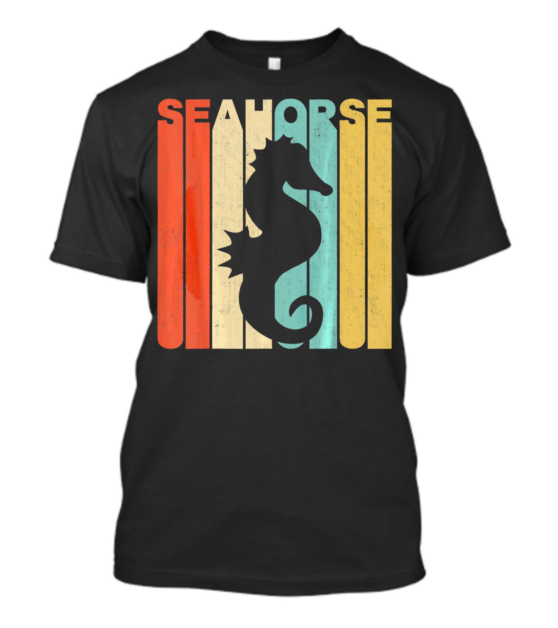 Vintage Retro Seahorse Stripes Iconic T-Shirt
