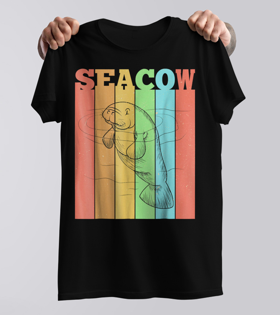 SEACOW Old Vintage Stripes Manatee T-Shirt