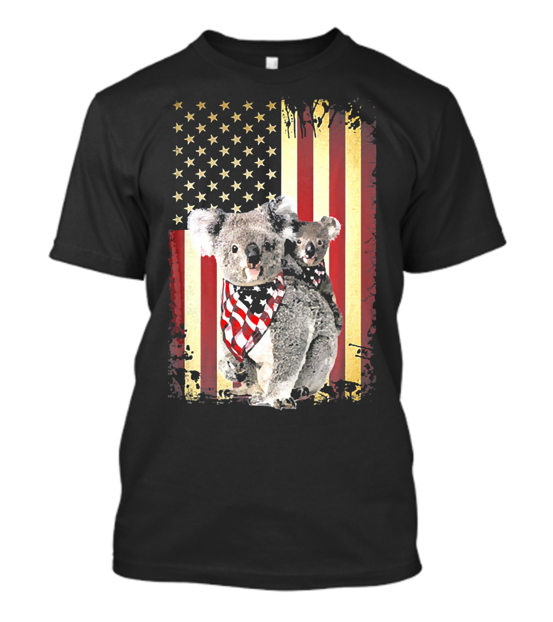Vintage Koala Bear Retro 4th Of July American Flag T-Shirt