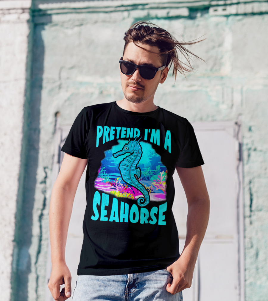 Pretend I'm A Seahorse Underwater Scene T-Shirt