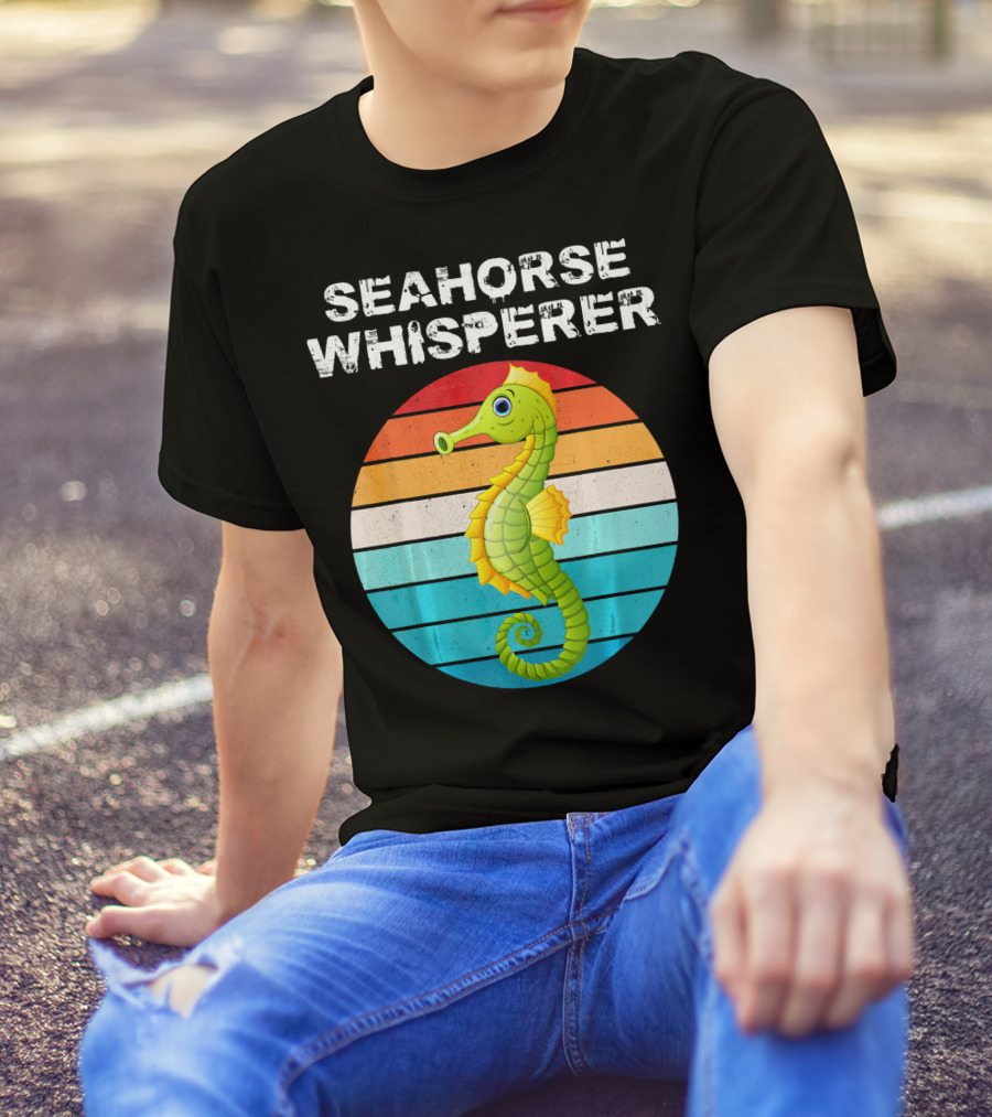 Seahorse Whisperer Vintage Funny Sea Ani T-Shirt