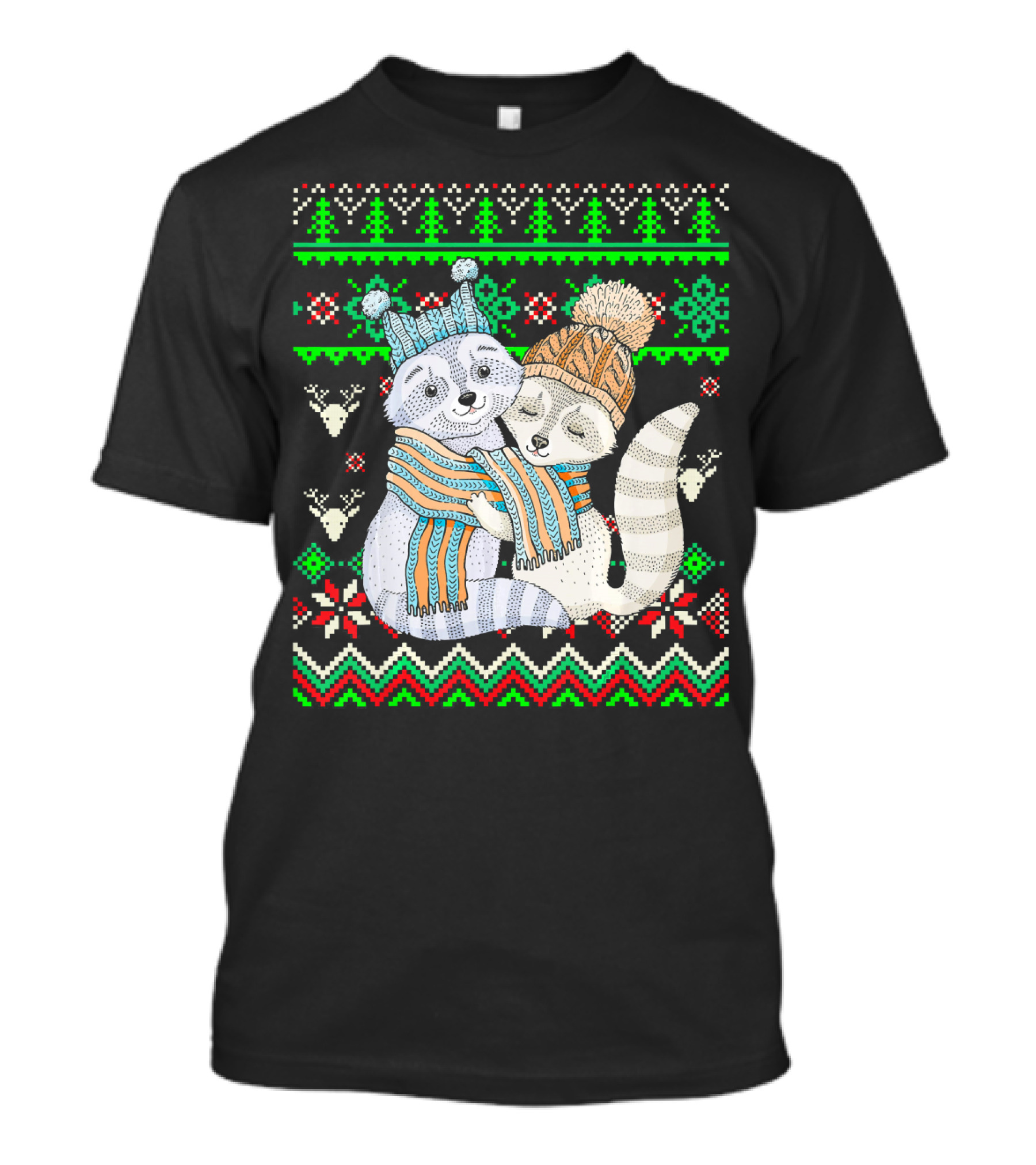 Trash Panda Racoon Christmas Ugly T-Shirt