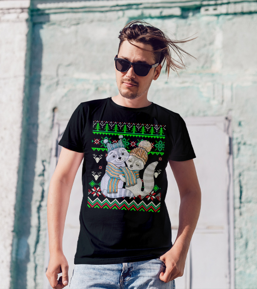 Trash Panda Racoon Christmas Ugly T-Shirt