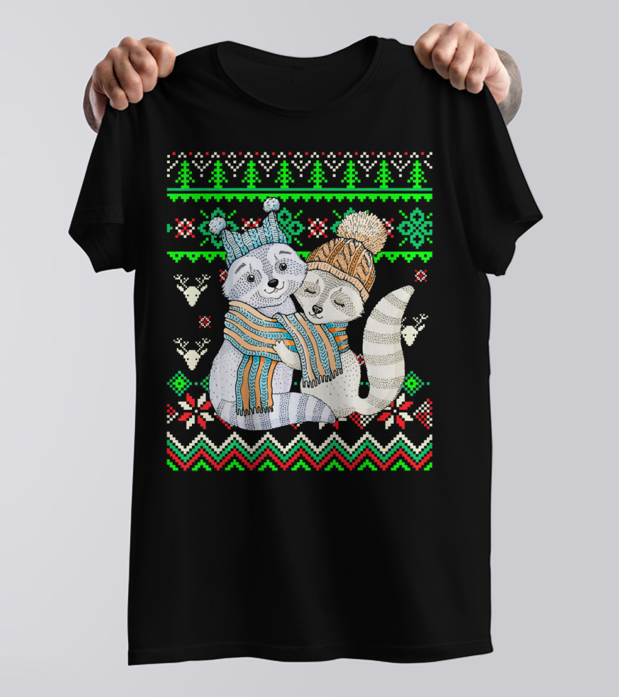 Trash Panda Racoon Christmas Ugly T-Shirt