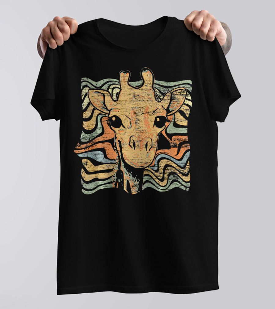 Vintage Animal Africa Cute Giraffe Retro T-Shirt