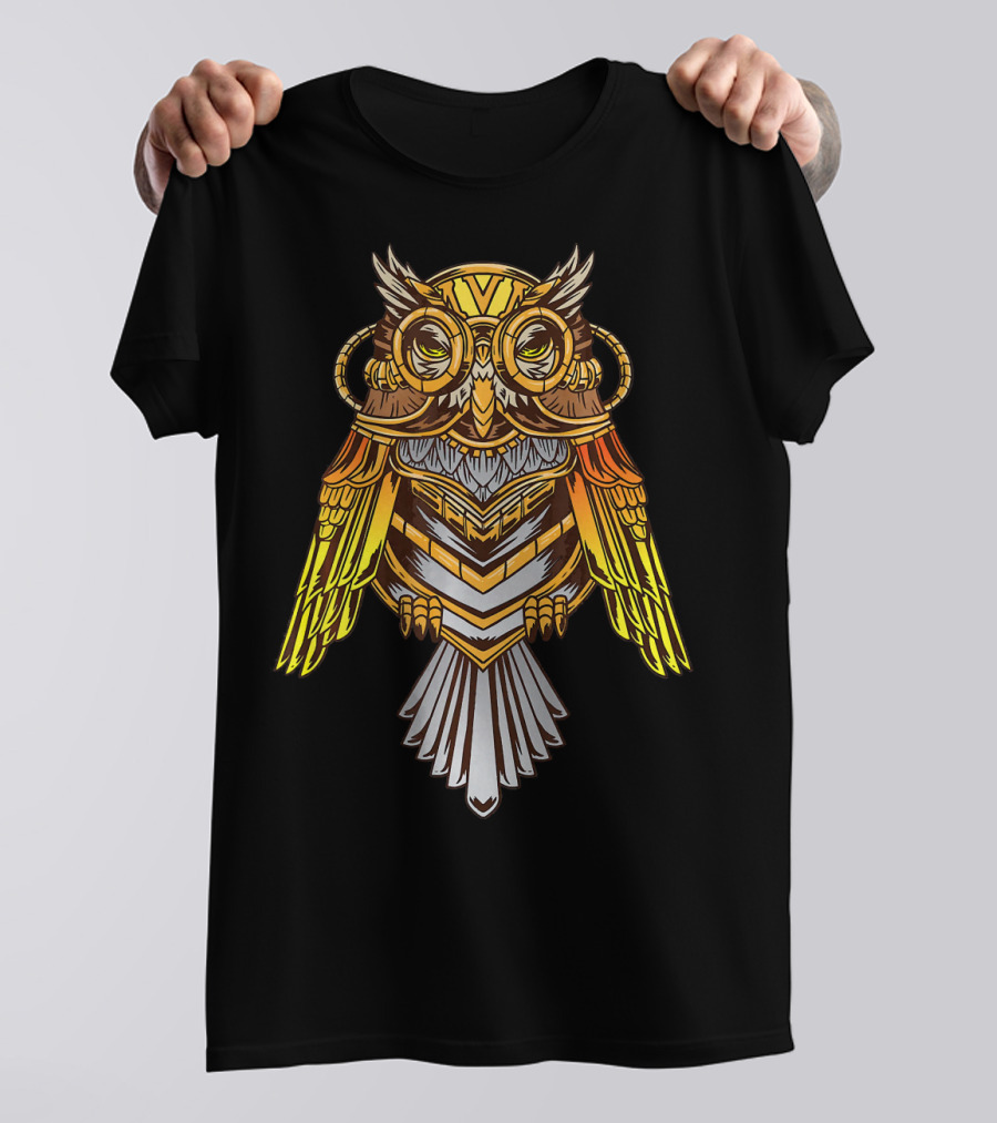Steampunk Owl For Lovers Of Intricate Mechanical T-Shirt