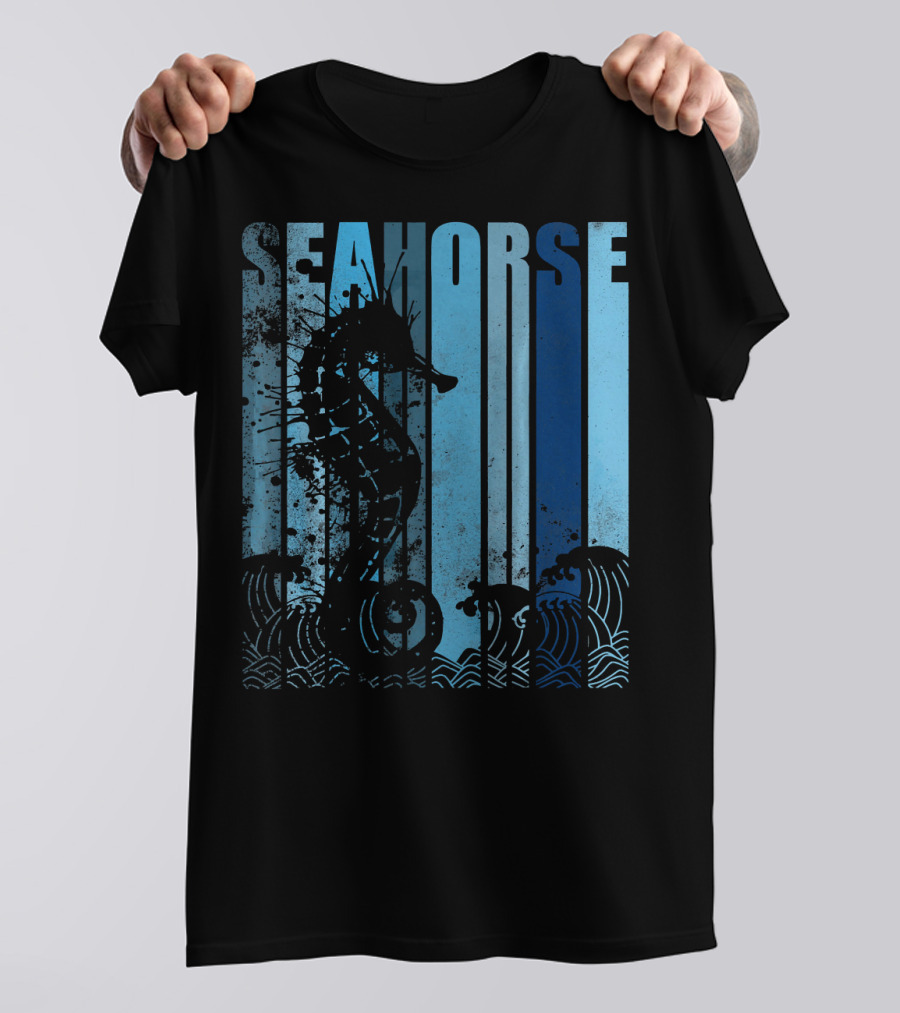 Seahorse Vintage Lover Animal Ocean Waves T-Shirt