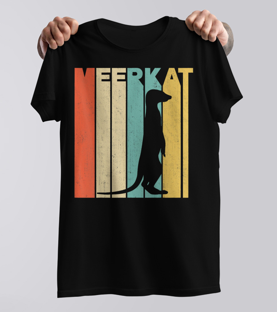 Vintage Retro Meerkat Stripe T-Shirt