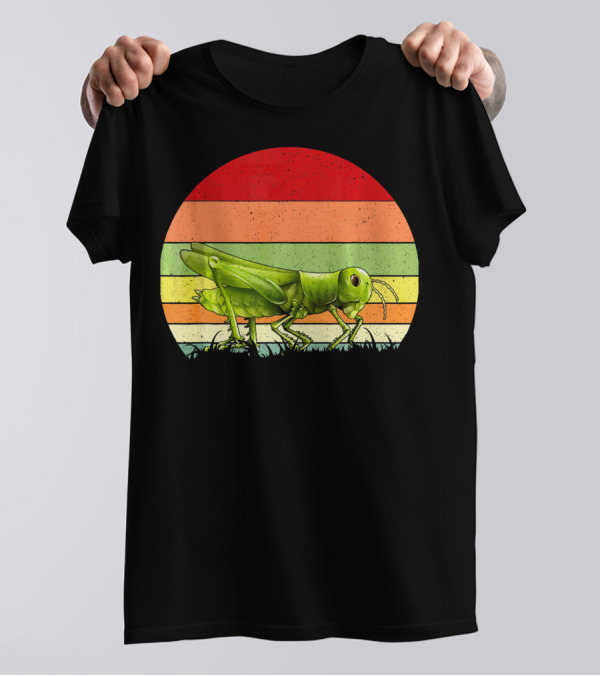Vintage Grasshopper Animal Lover Retro Sunset Zookeep T-Shirt