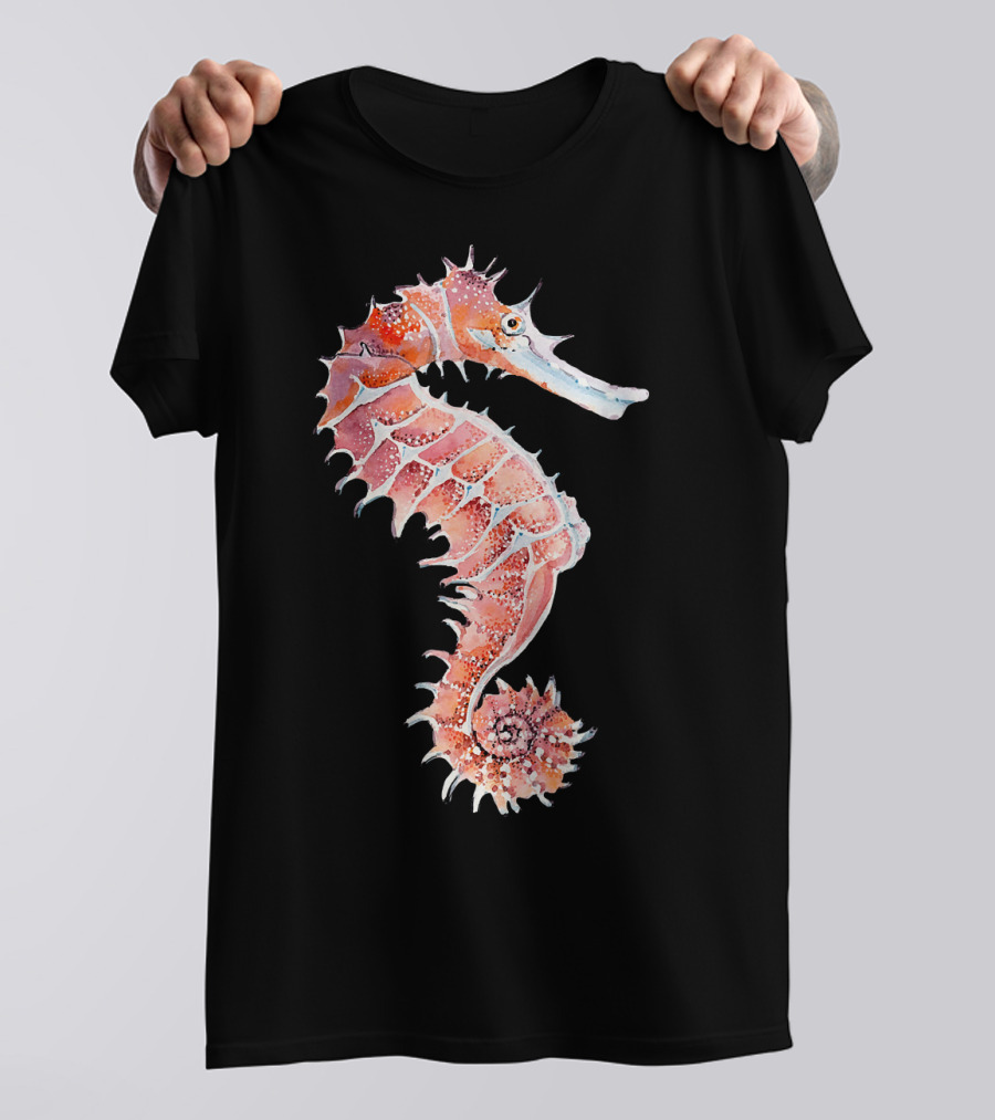 Seahorse Ocean Reef Creature Watercolor Sea Life T-Shirt