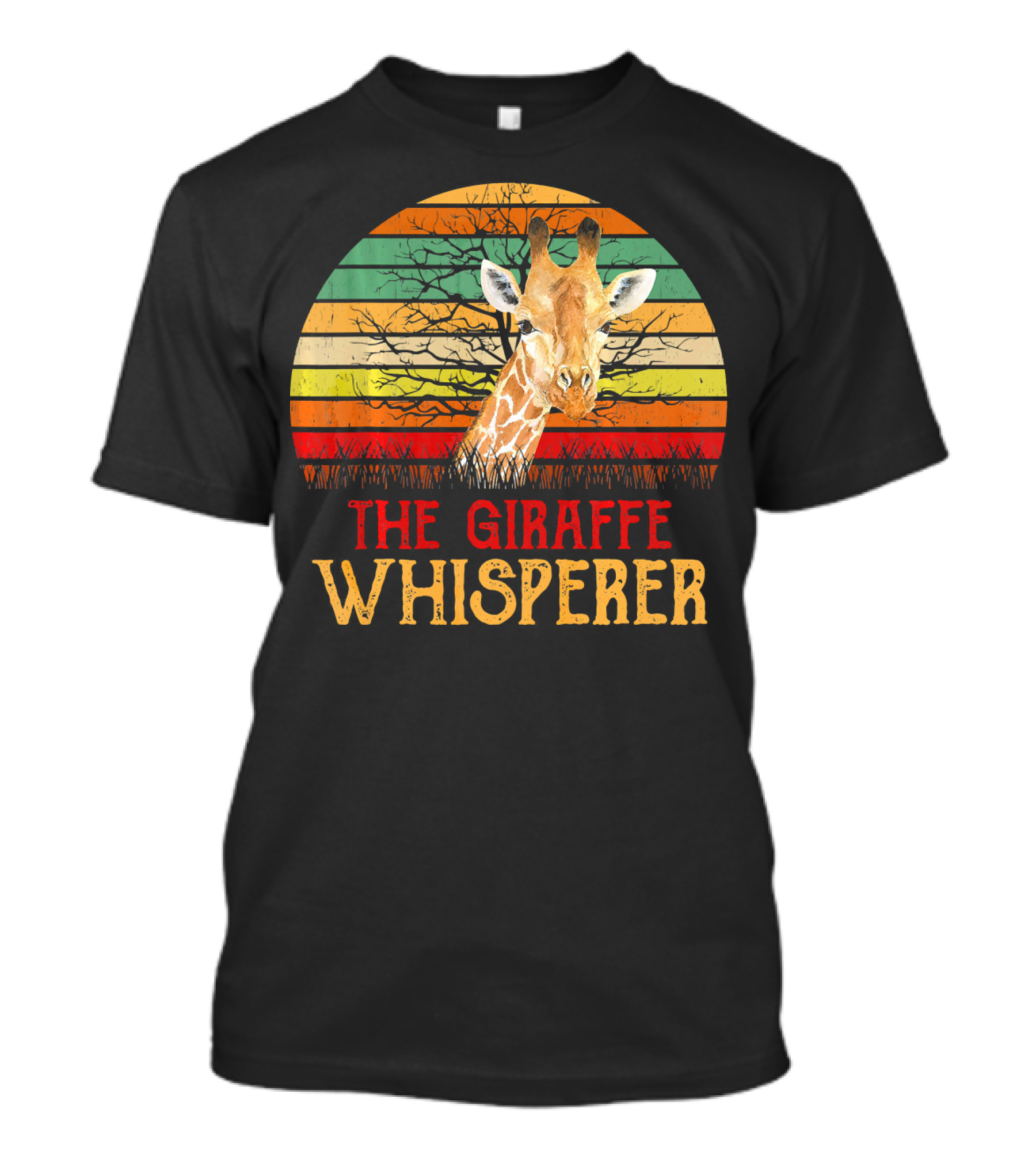 Retro Safari Sunset The Giraffe Whisperer T-Shirt