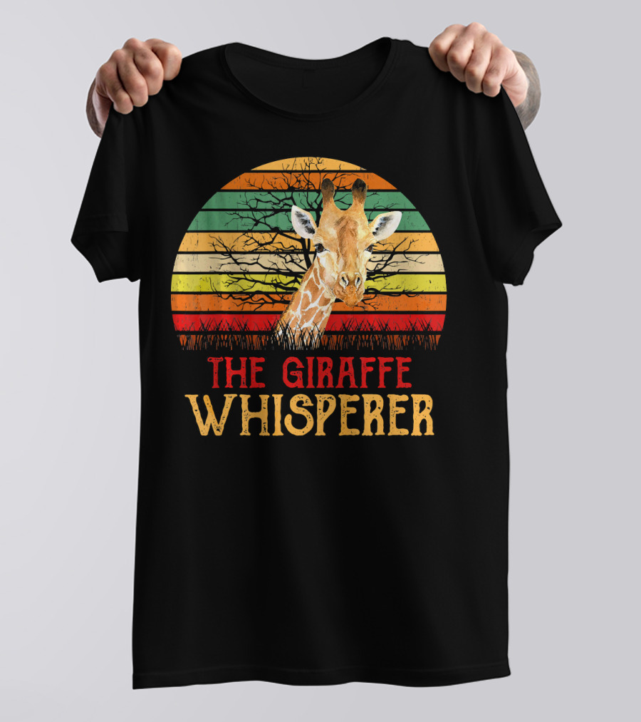 Retro Safari Sunset The Giraffe Whisperer T-Shirt