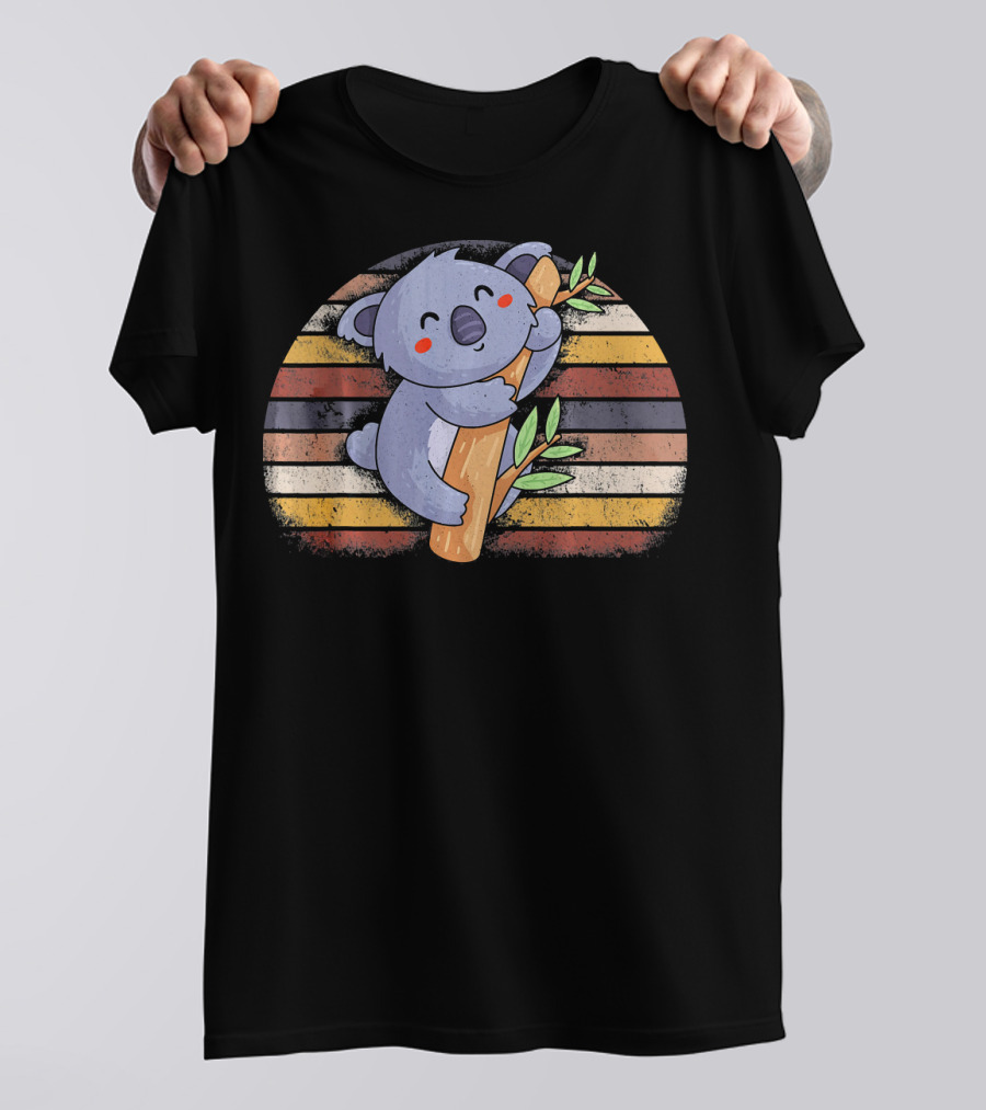 Retro Vintage Koala Lover Stripes T-Shirt