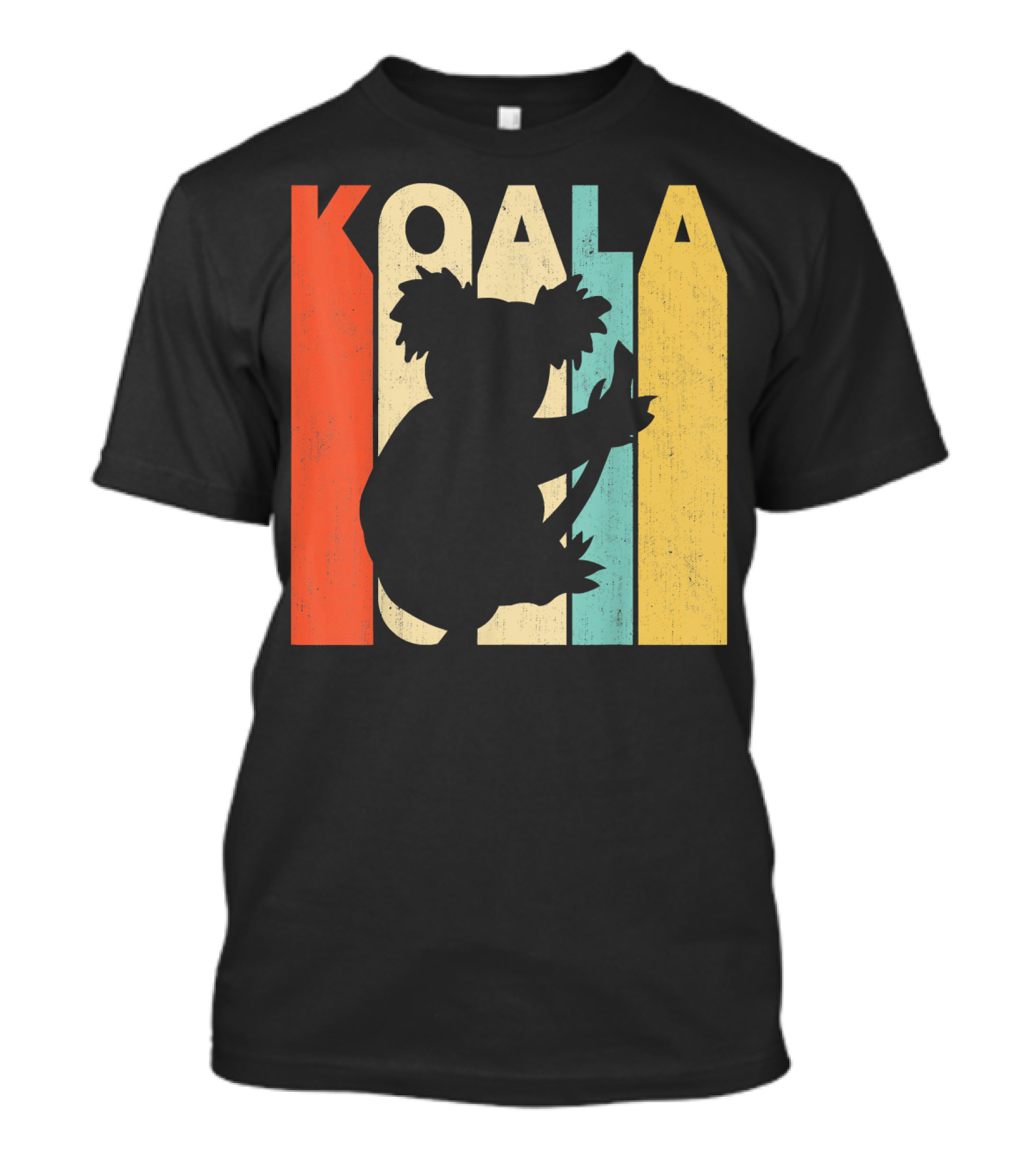 Vintage Retro Koala Silhouette With Multicolor Background T-Shirt