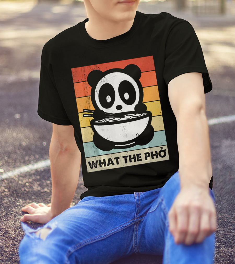 What The Pho Panda Retro Noodles T-Shirt