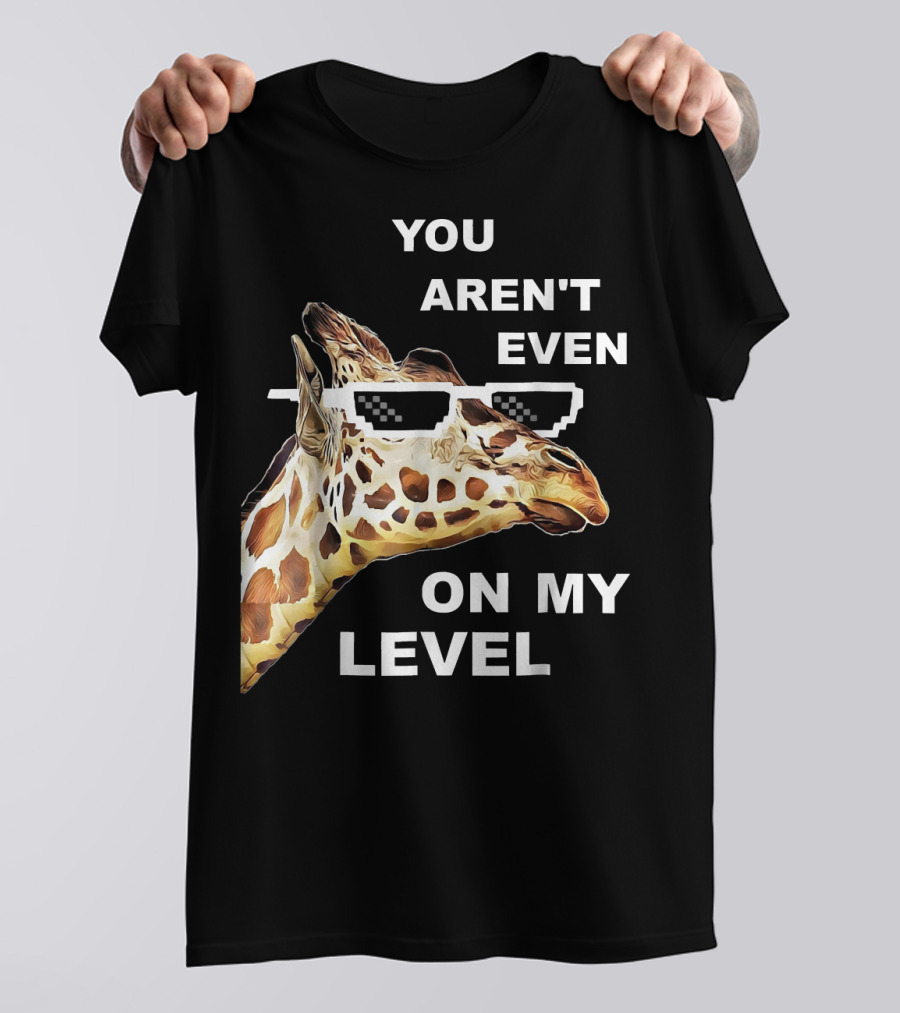 YOU AREN'T EVEN ON MY LEVEL GIRAFFE PIXEL SUNGLASSES T-Shirt