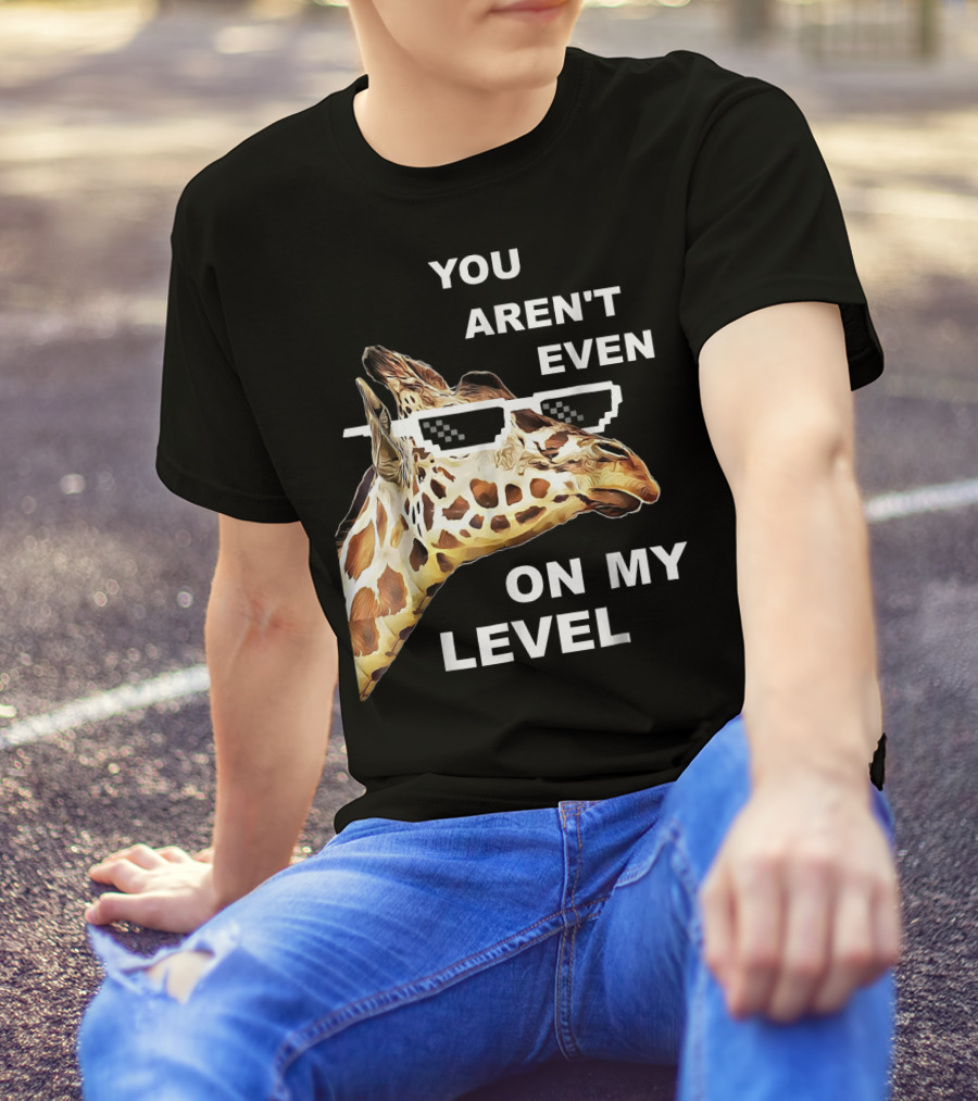 YOU AREN'T EVEN ON MY LEVEL GIRAFFE PIXEL SUNGLASSES T-Shirt