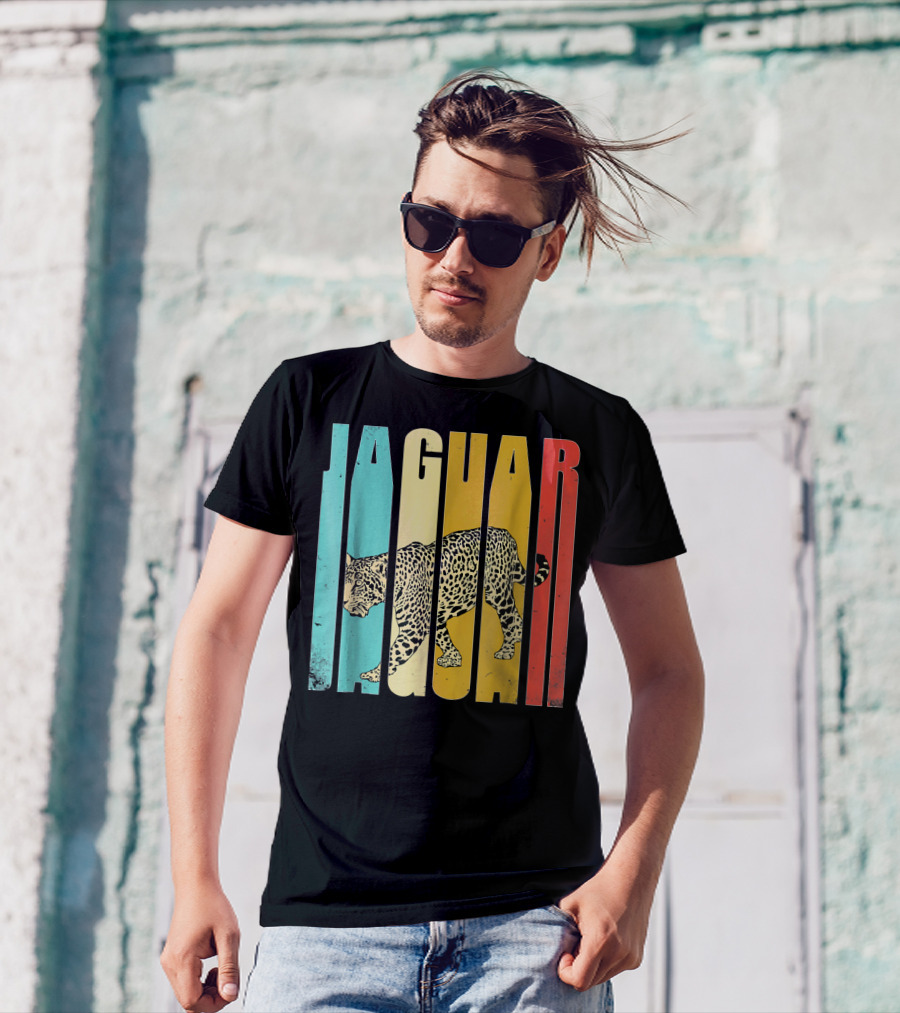 Jaguar Vintage Striped Walking Jaguar T-Shirt
