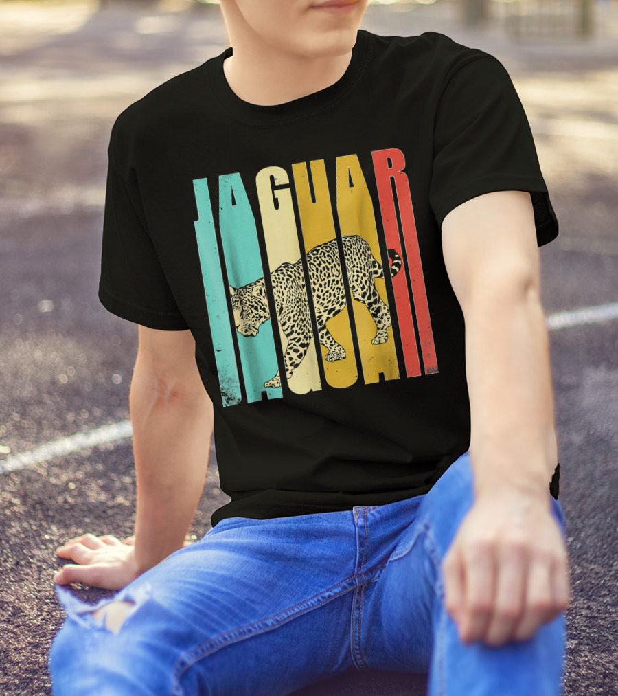 Jaguar Vintage Striped Walking Jaguar T-Shirt