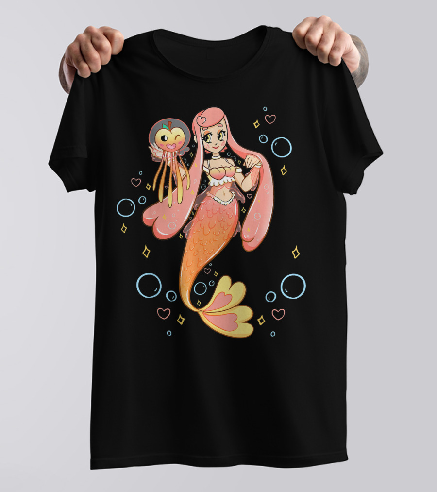 Street Cherub Meiyu The Mermaid With Momo Hearts And Bubbles T-Shirt