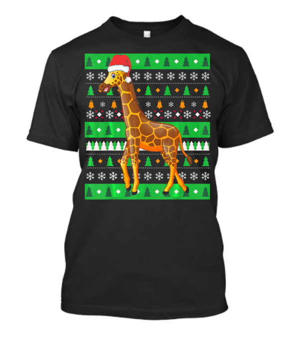 Zookeeper Africa Animal Giraffe Santa Christmas T-Shirt