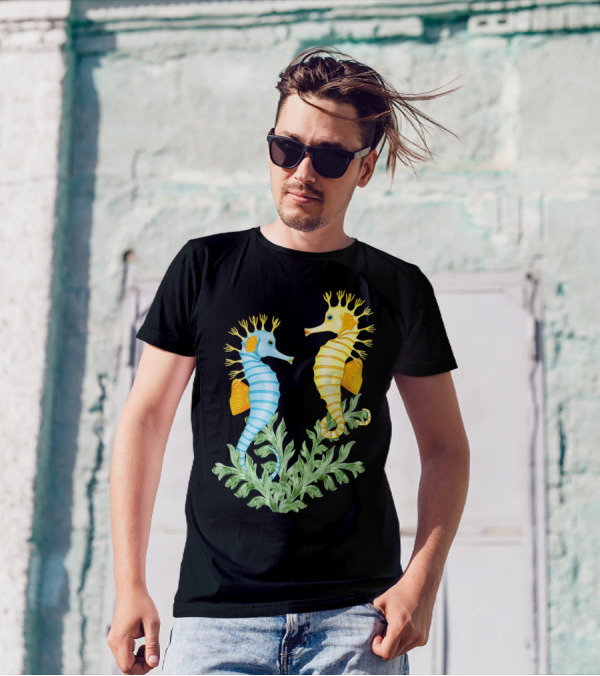 Tropical Seahorse Fantasy Duo Ocean Dance T-Shirt