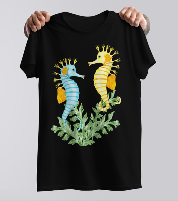 Tropical Seahorse Fantasy Duo Ocean Dance T-Shirt