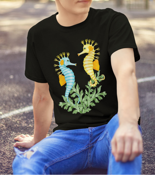 Tropical Seahorse Fantasy Duo Ocean Dance T-Shirt