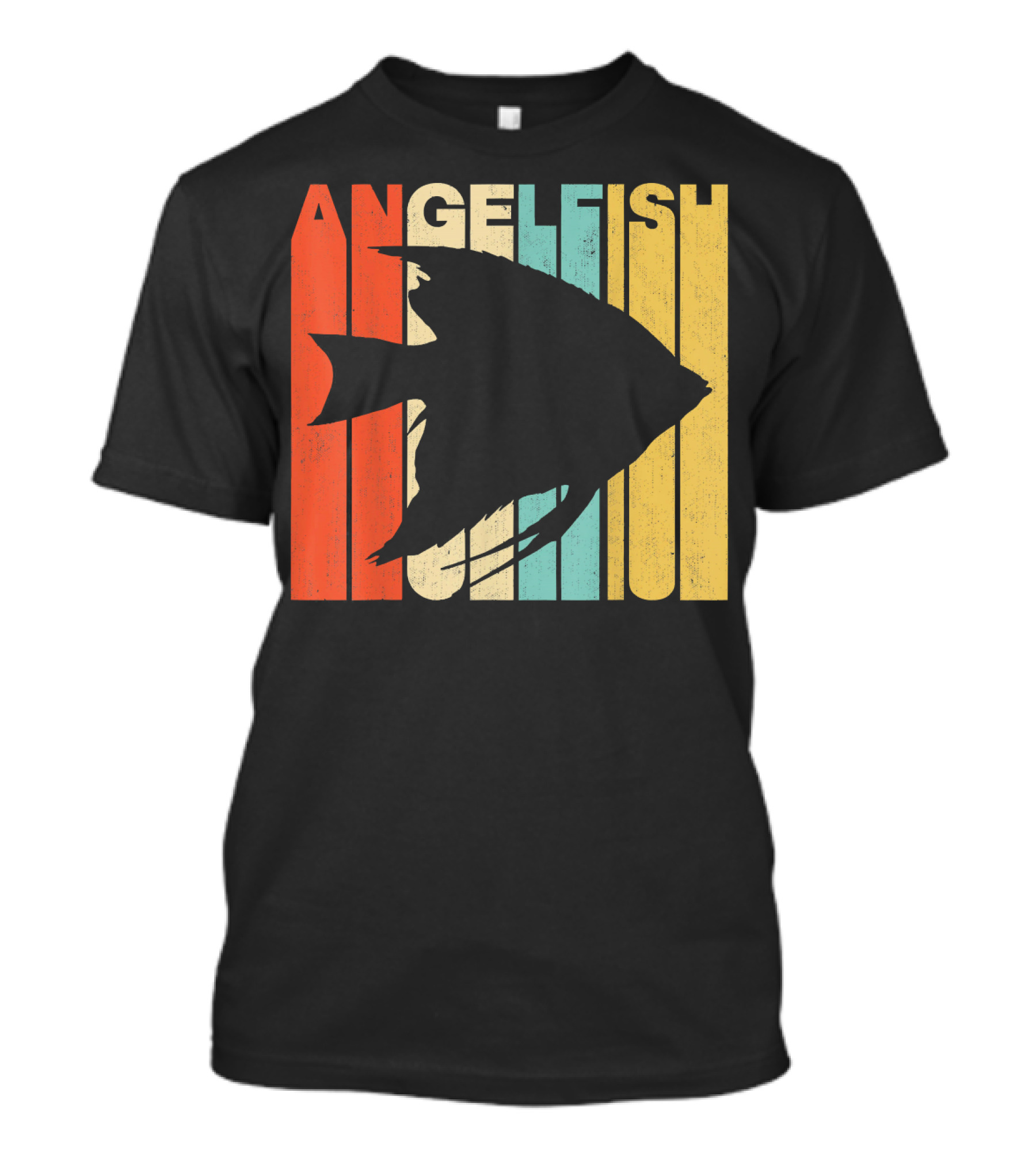 Angelfish Vintage Retro Color Stripes T-Shirt