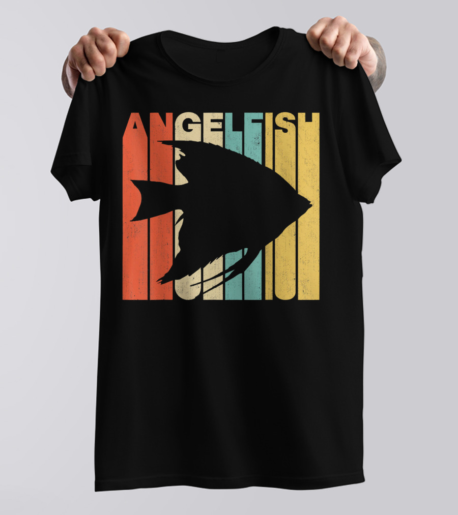 Angelfish Vintage Retro Color Stripes T-Shirt