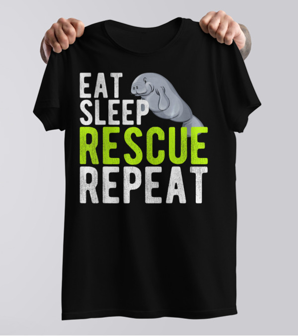 Eat Sleep Rescue Manatee Repeat Vintage T-Shirt