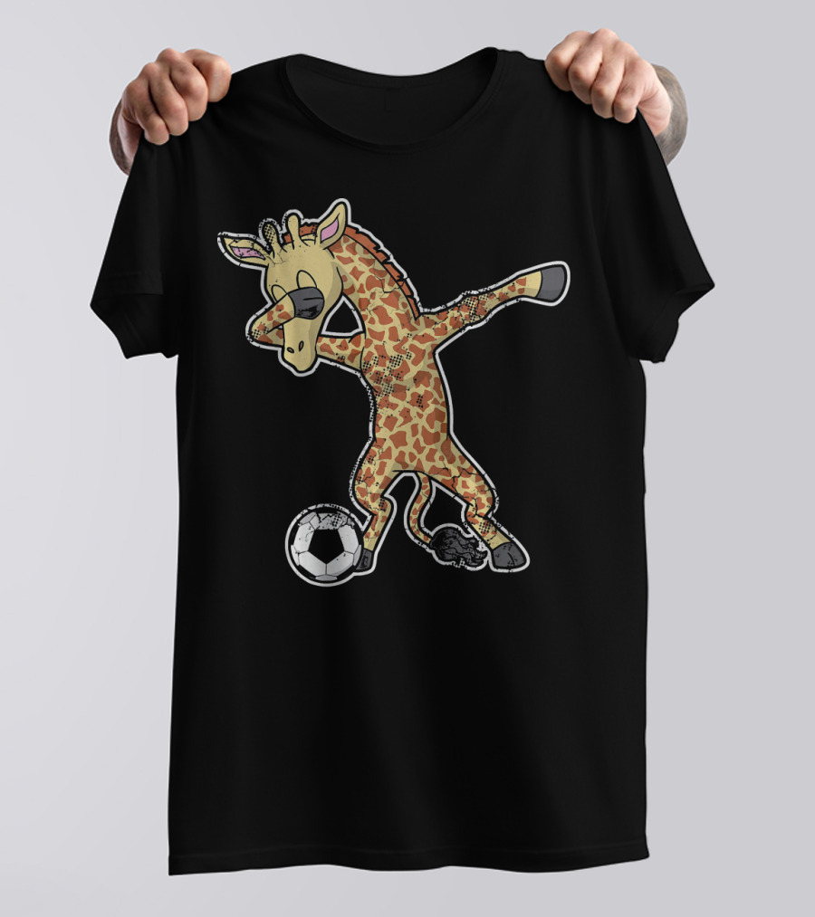 Soccer Giraffe Dabbing Dab Pose With Football T-Shirt