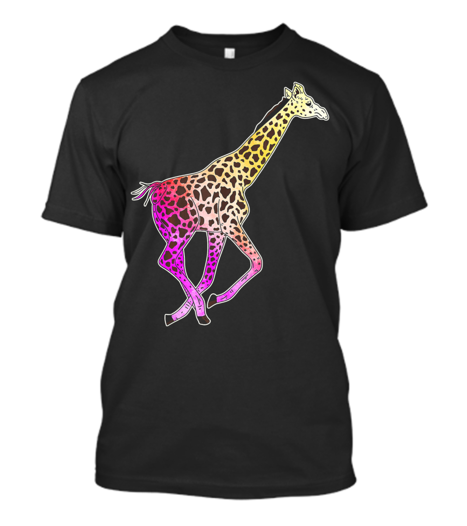 Watercolor Giraffe Animal Multicolor T-Shirt