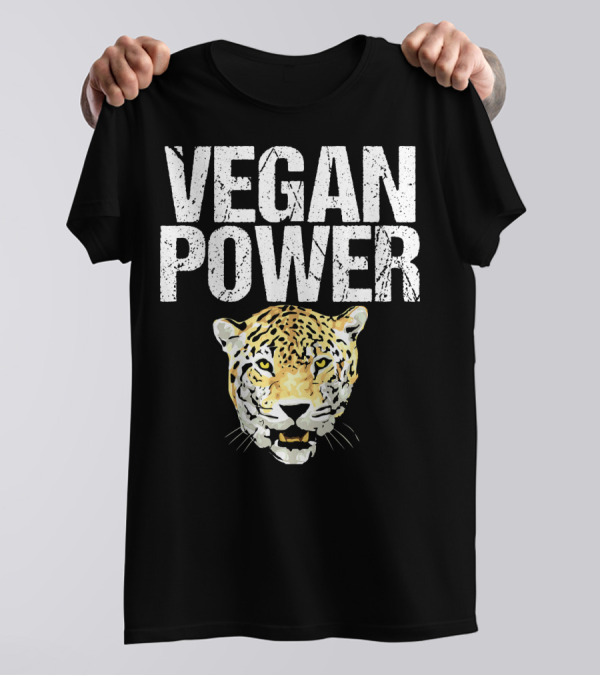 VEGAN POWER Jaguar Wild Animal Awesome T-Shirt
