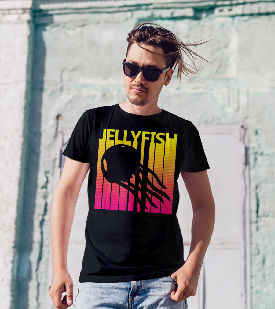 Jellyfish Retro Sunset Vibes T-Shirt