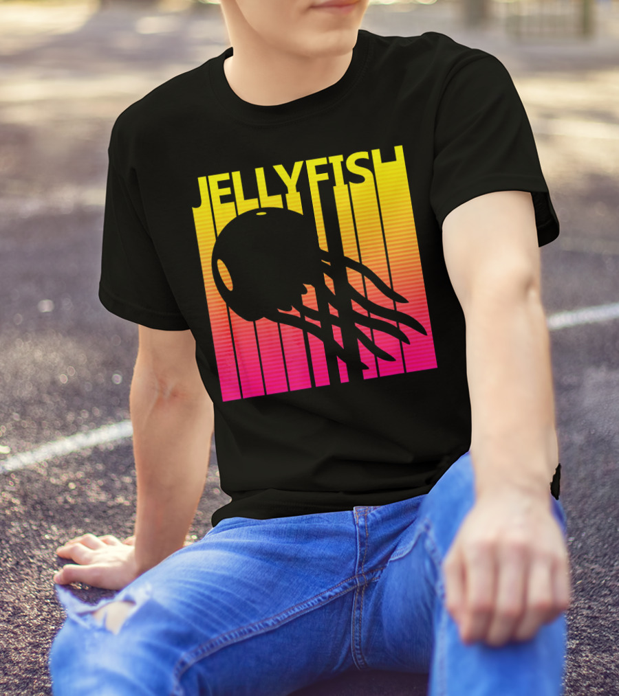 Jellyfish Retro Sunset Vibes T-Shirt