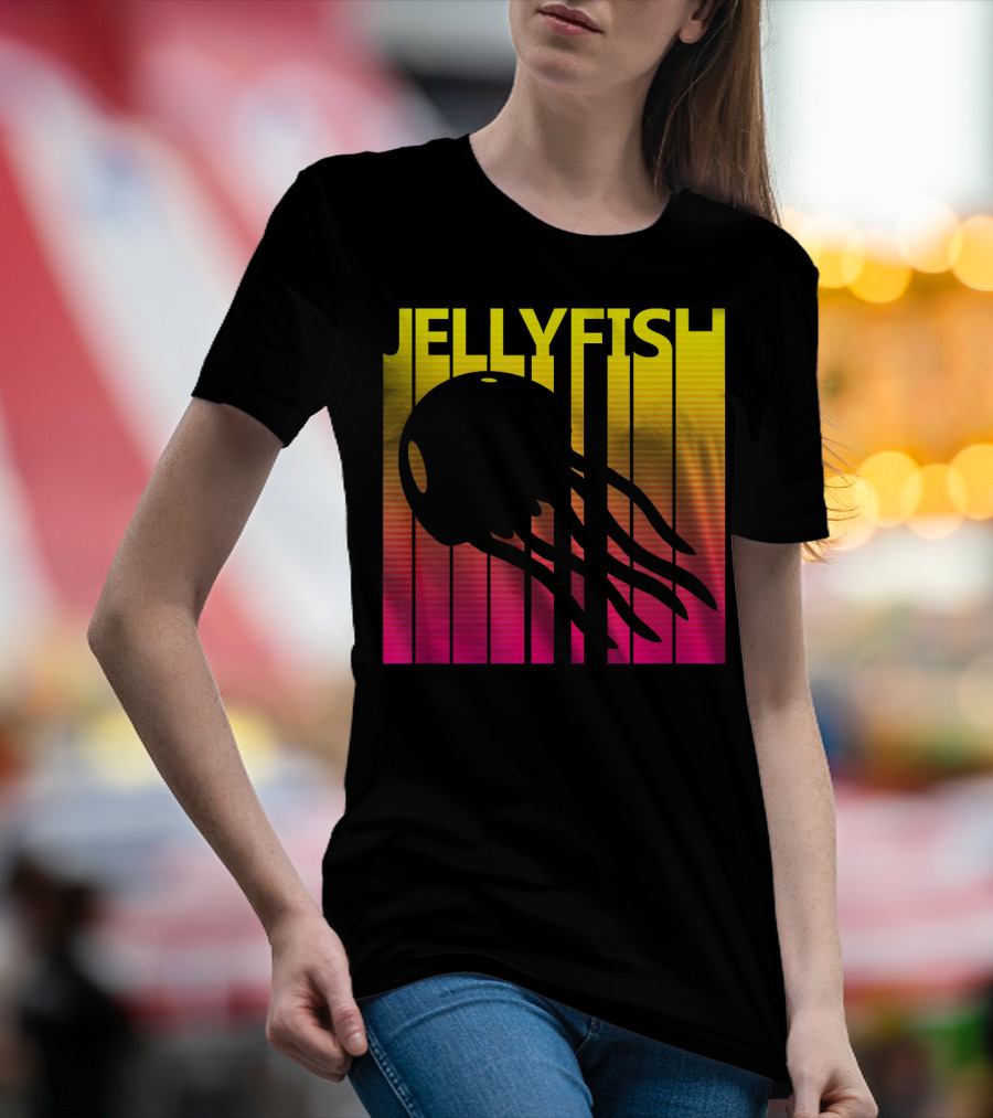 Jellyfish Retro Sunset Vibes T-Shirt