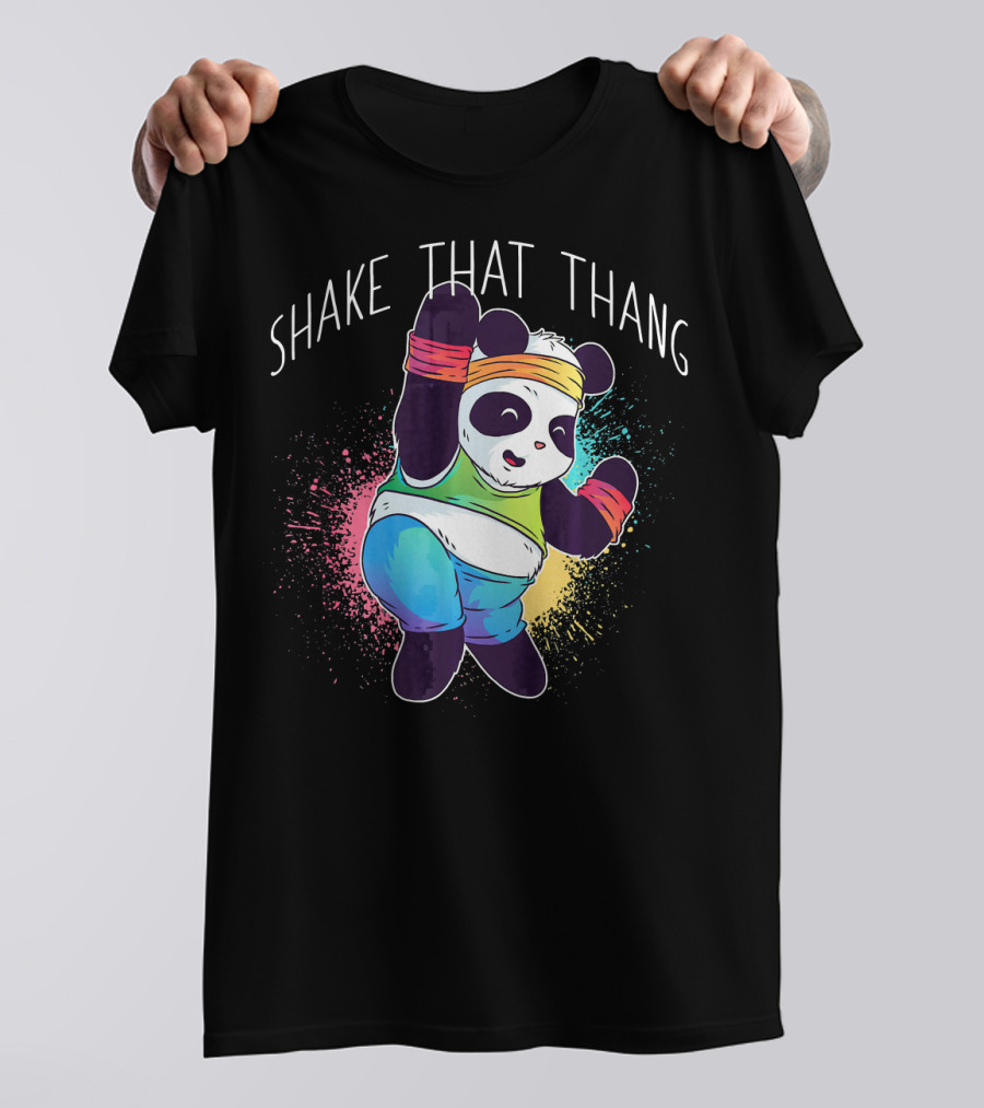 SHAKE THAT THANG Dancing Panda Aerobics Retro Workout T-Shirt