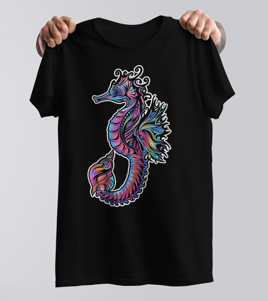 Seahorse Beach Ocean Animal Psychedelic T-Shirt