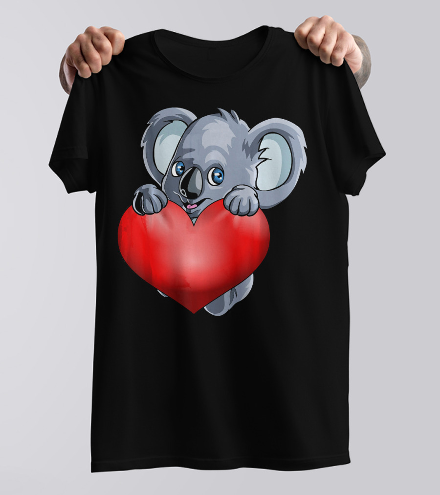 Valentines Day Cute Koala Bear With Red Heart T-Shirt