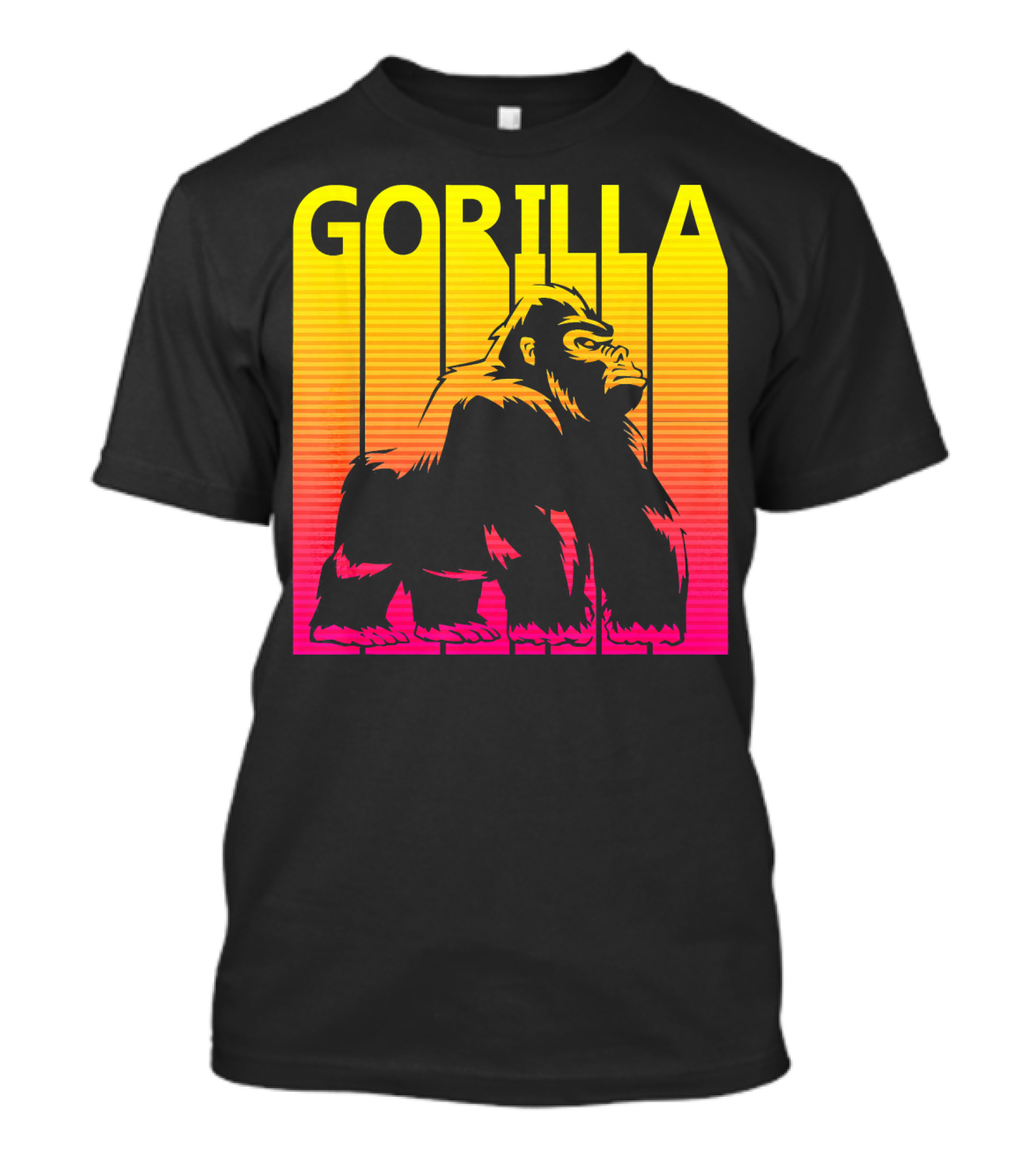 Retro Sunset Spooky Gorilla T-Shirt