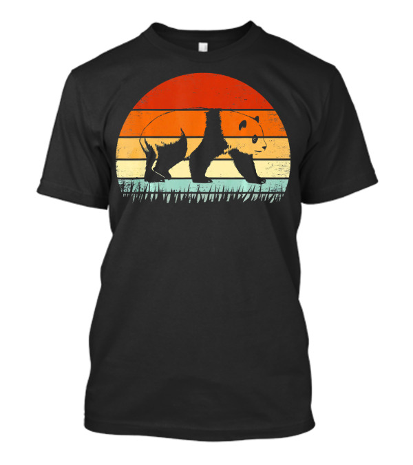 Vintage Panda Bear Animal Lover Zookeeper Retro Sunset T-Shirt
